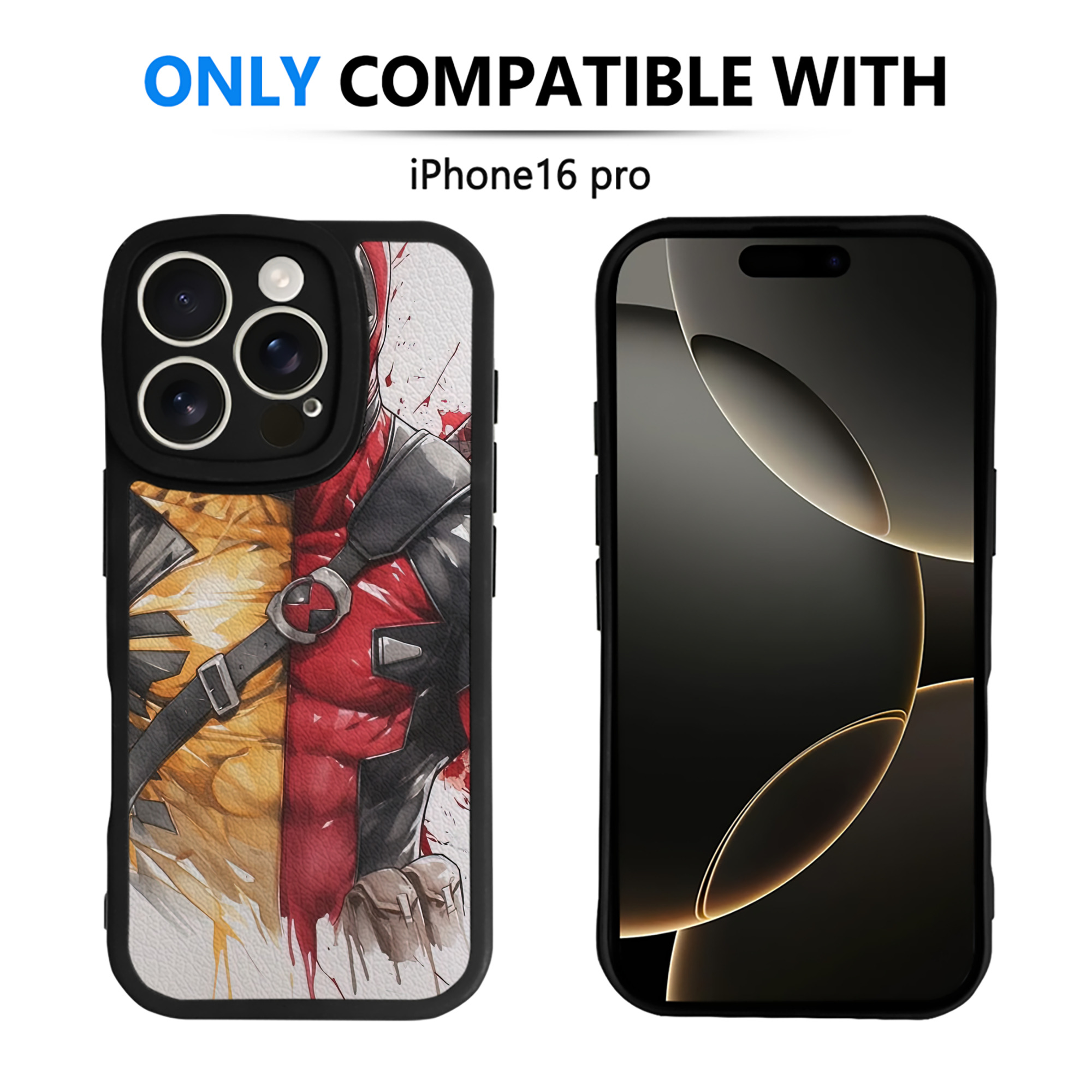 （画像用） Deadpool デッドプール 【iPhone 16シリーズ対応】シリコンスマホケース（レザー調） 材質：シリコン